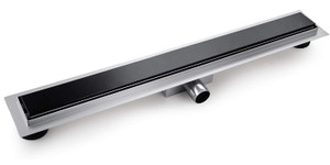 Tuš kanaleta s črnim kaljenim steklom - PRO