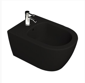 Črn viseči bide TURAVIT RONDO RIMLESS BLACK