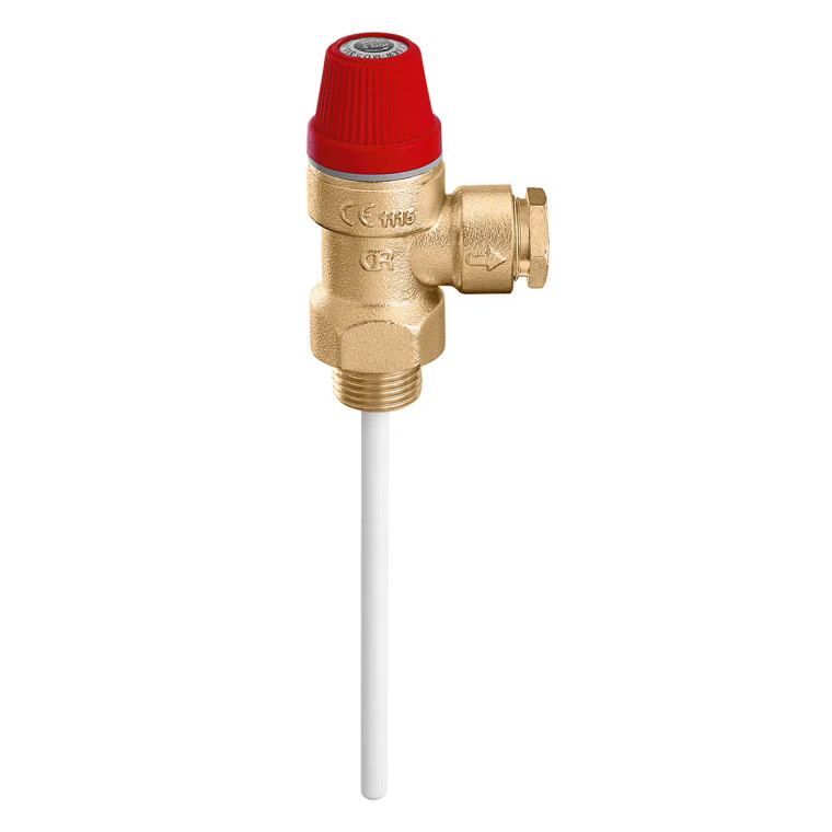 Kombiniran varnostni ventil CALEFFI 309570 s 100 mm temperaturno sondo