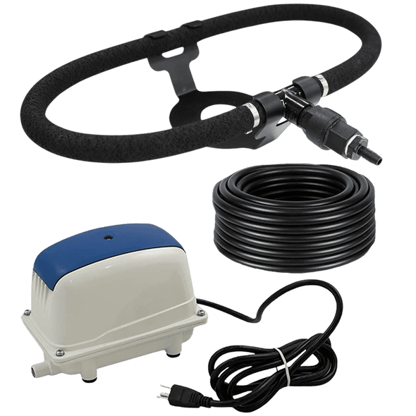 Can-Air Koi Pond 1 Aeration System - 1 diffuser, 25' sinking line, Jebao Pond Air Pump - PA 35