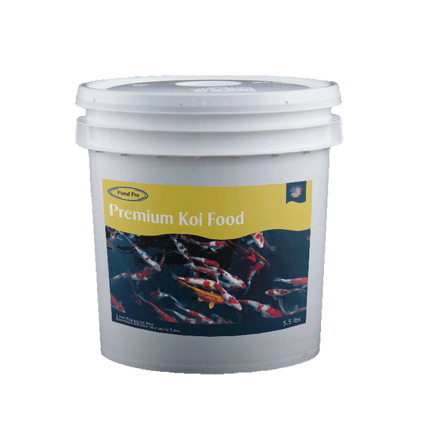5 mm Premium floating koi food 5.5 lbs starter pail breeder approved feed