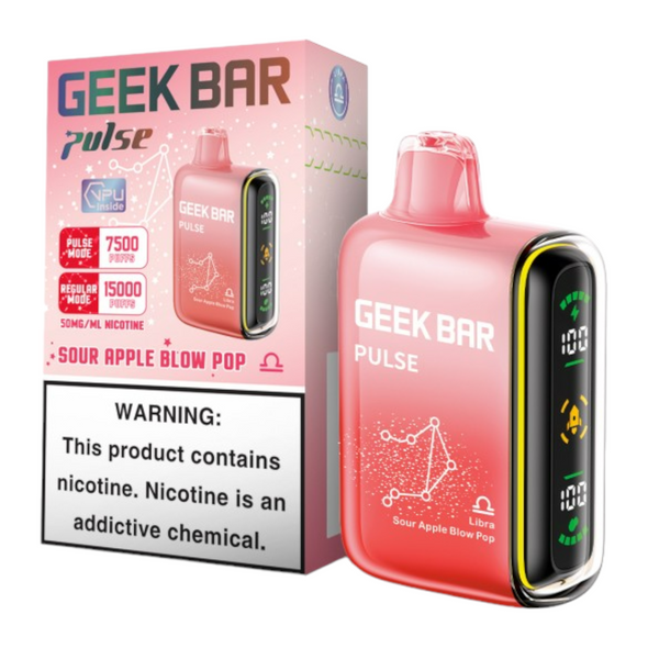 Geek Bar Pulse Disposable Vape 7500 Puffs Sour Apple Blow Pop