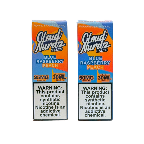 Cloud Nurdz Salts E-Liquid Blue Raspberry Peach 30ml