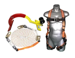 RidgePro Roof Peak Anchor w/ 50' Lifeline, Shock Absorbing Lanyard, and Harness Ridge Pro
