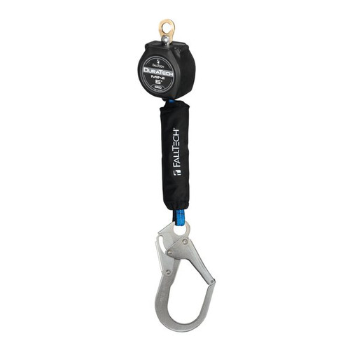 FallTech 72706SA3 6 ft DuraTech Mini Single-Leg personal SRL with swivel eye and steel rebar hook