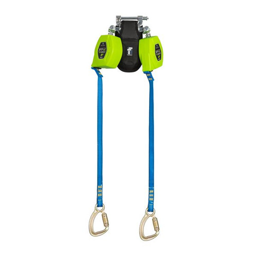 FallTech 84308TP8 8' FT-X Web Tie-Back Twin-Leg personal SRL with steel 5k tie-back carabiners