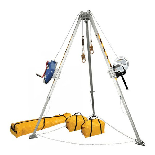 FallTech 7509S 8 ft Tripod Kit, Stainless 3-Way SRL-R and Winch