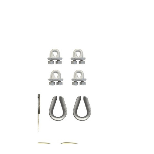 FallTech 62203C install hardware pack with cable clips and thimbles for SteelGrip HLL, contents shown