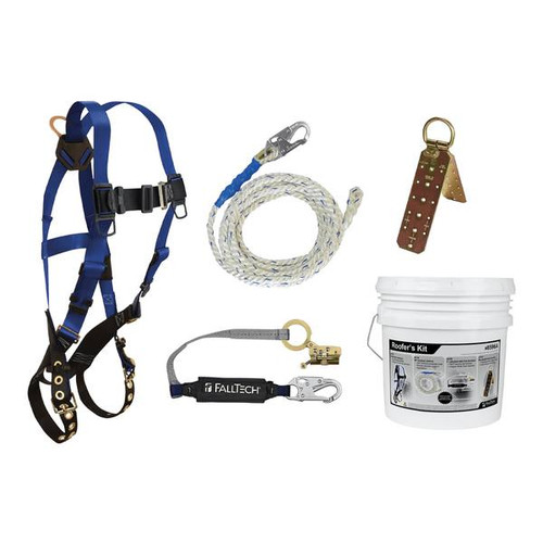 FallTech 8596A 8596A Premium Roofers Kit, Anti-Panic Arrester
