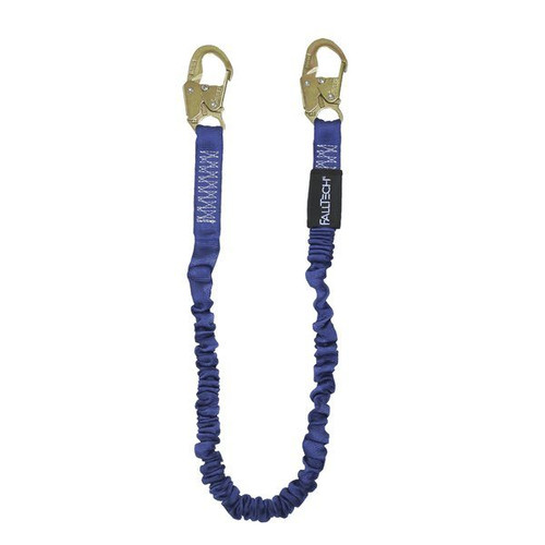 FallTech 8240 ElasTech Shock Absorbing Lanyard, 6 ft Single with Snap Hooks
