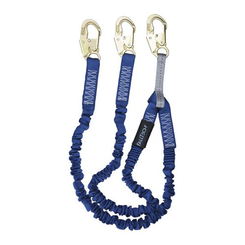 FallTech 8240Y ElasTech Shock Absorbing Lanyard, 6 ft Y-Leg with Snap Hooks