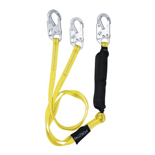 FallTech 8256LTY FT Basic SoftPack Lanyard, 6 ft Y-Leg with Snap Hooks