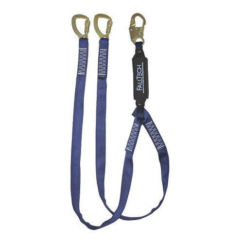 FallTech 8241Y WrapTech Lanyard, 6 ft Y-Leg, 5k Carabiners