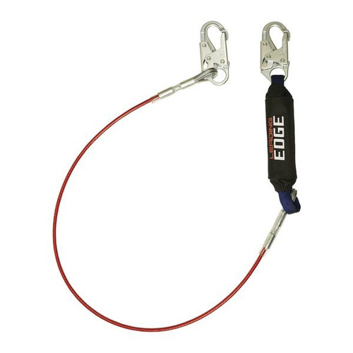 FallTech 8354LE Leading Edge Cable Lanyard, Single-Leg with 6 ft, Steel Snaps