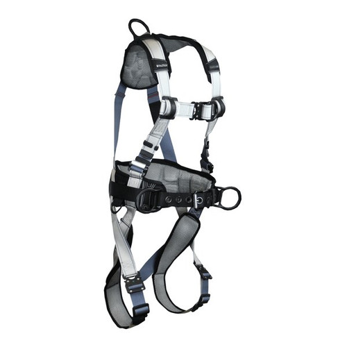 FallTech 7089BFD FlowTech LTE 4D Construction Belted Climbing Full Body Harness, Quick-Connect Leg Adjustment on white background