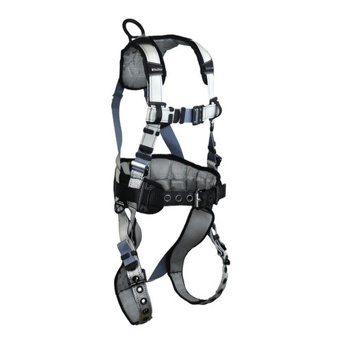 FallTech 7099B FlowTech LTE 1D Construction Belted Full Body Harness, Tongue Buckle Leg Adjustment on white background