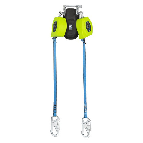 FallTech 84709TP1 9' FT-X Web Class 1 personal SRL-P, twin-leg with steel snap hooks