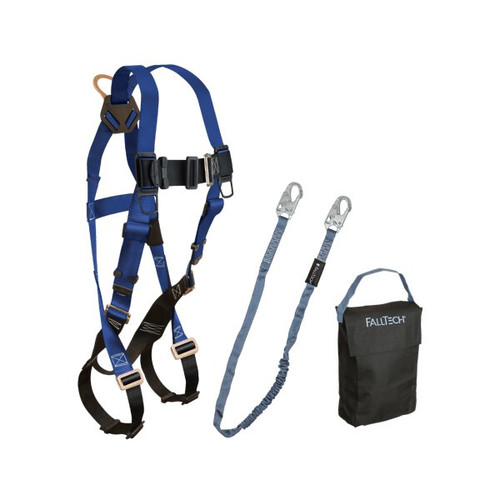 FallTech KIT152595P User Kit, 7015 Harness and 8259 Lanyard shown with all included components on white background