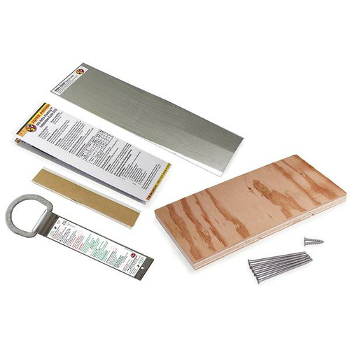 Super Anchor RS-10 Retro-Flash Roof Anchor Kit, SKU 2405, RS-10 anchor kit contents with butyl strip and Retro-Flash flashing