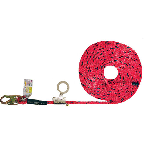 Super Anchor Deluxe Lifeline with ADP Fall Arrester, 4036, SKU 4036, 12-strand lifeline with 4015-Z anti-panic fall arrester and snaphook