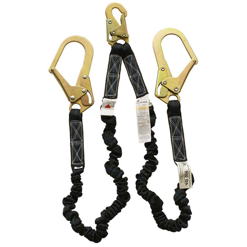 Super Anchor 6504 Double Leg Flex Lanyard, 2 Rebar Hooks, SKU 6504, double leg flex lanyard relaxed, rebar hooks