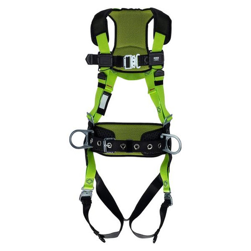 Miller H500 Construction Comfort harness H5CC222023 with aluminum side and back D-rings and integrated belt