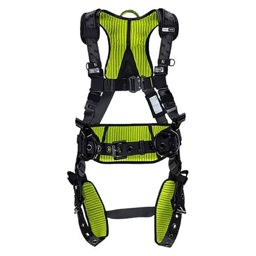 Miller H700 Construction Comfort harness H7CC1A1 with aluminum back, front, and side D-rings and belt