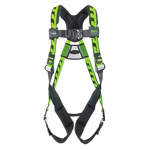 Miller AirCore harness ACA-QC/UGN in green with lightweight aluminum hardware and quick connect buckles