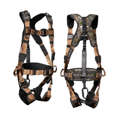 Malta Hunting Hunter's Elite Tree Stand Harness Kit - TrueTimber Kanati harness, front and back, clean product shot (HE2200 series, MHE1200 family)