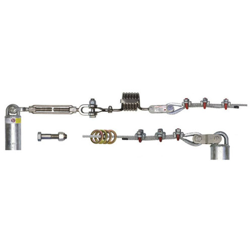 Super Anchor 1050-G HLL Rigging Kit - Galvanized , SKU SA1050-G, assembled horizontal lifeline rigging between anchor posts