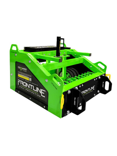 Frontline CMT04 Commando Tank non-penetrating fall protection cart in safety green with black fall arrest points and yellow fall restraint points