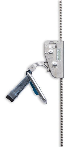 Frontline GLC38 openable cable glider in duplex stainless steel with integrated energy absorber and swivelling carabiner
