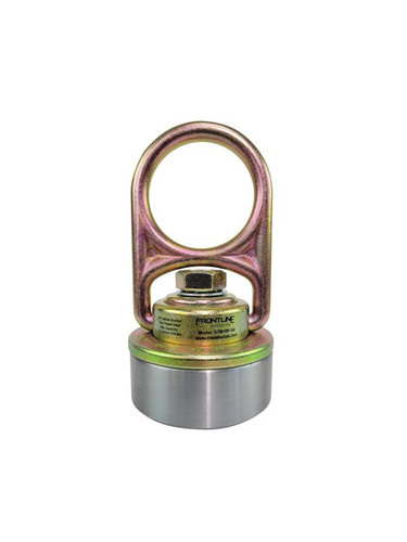 Frontline MEGA Swivel 10K steel anchor mounted on the weld-on puck, assembled combo kit front view