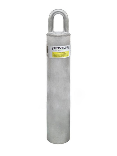 Frontline RW weld-on commercial roof anchor, hot dip galvanized 3.5 inch steel tube with 5/8 inch U-rod connection point