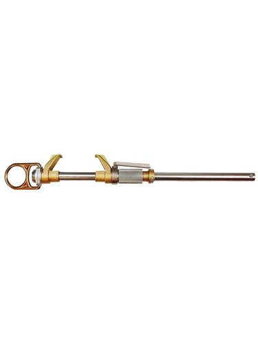 Frontline ST14V fixed beam clamp with zinc plated main bar, adjustable paws, and swiveling D-ring