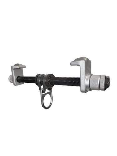 Frontline ST-AH aluminum I-beam slider anchor with hex bar, end jaws, and centered rotating D-ring