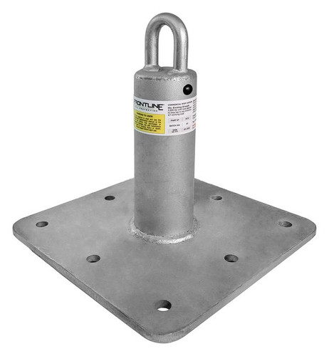 Frontline RC concrete roof anchor post with hot dip galvanized finish and U-rod connection point, full view