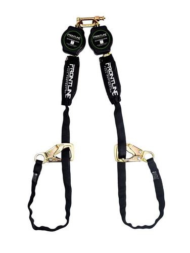 Frontline RPA092TB Tie Back Twin Leg Web 9 ft SRL with Tie Back Hook Ends — full product view
