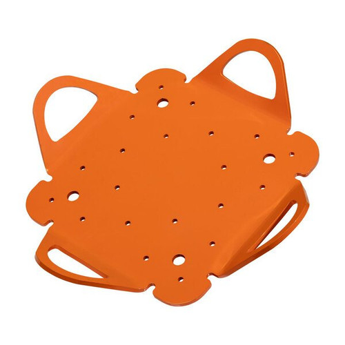 Malta Dynamics A6304 4-Way Multi-Directional Roof Anchor Plate, orange powder-coated steel plate with four connection points