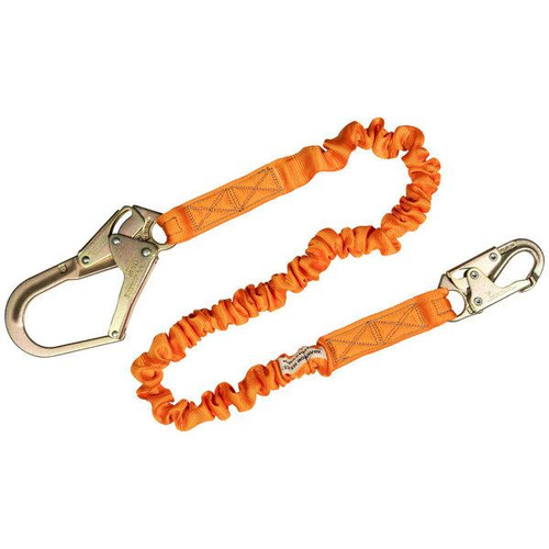 Close-up of the Malta Dynamics C5115 lanyard self-locking steel snap hook with 3,600 lb gate