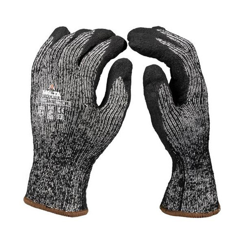 Malta Dynamics Insulated Cut Level A4 work gloves, black knit with polyurethane palm coating