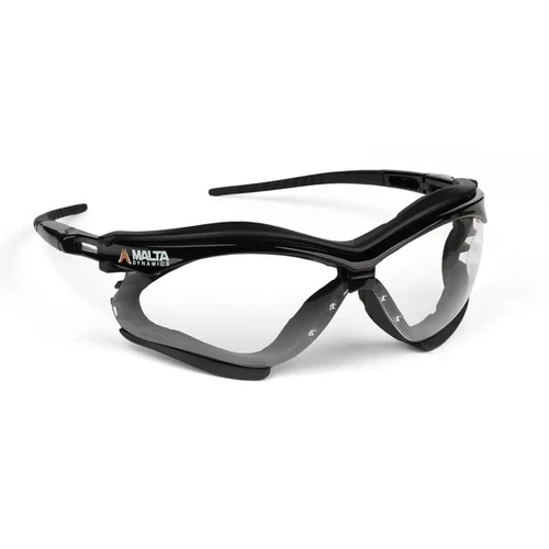 Malta Dynamics SG1200 APEX foam lined safety glasses with clear lens and foam gasket, ANSI Z87.1 rated