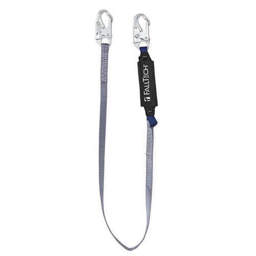 FallTech C8256 6 ft ViewPack single-leg energy-absorbing lanyard with steel snap hooks, CSA Z259.11-17 certified