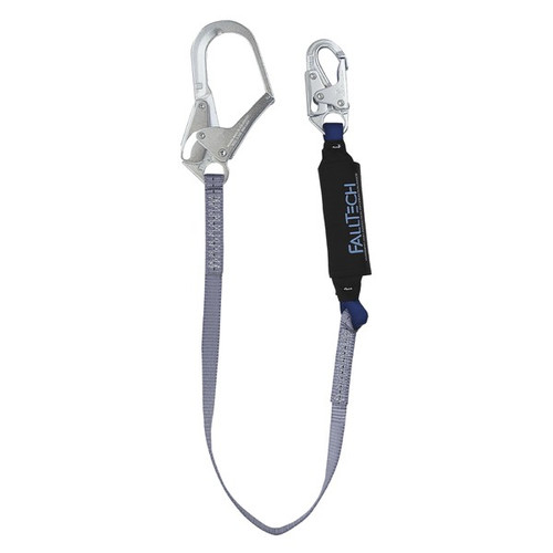 FallTech 82543 4' ViewPack Single-Leg Rebar-Hook Lanyard, steel rebar hook