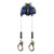 FallTech 82808TP0 8' FT-X Cable Leading-Edge Twin-Leg personal SRL with steel mini rebar hooks