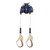 FallTech 82808TP3F 8' FT-X Cable Leading-Edge Twin-Leg personal SRL with steel narrow nose rebar hooks