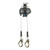 FallTech 83208TP0 8' CTX Cable Leading-Edge Twin-Leg personal SRL with steel mini rebar hooks