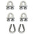 FallTech 62203C install hardware pack contents: four cable clips and two thimbles for one SteelGrip HLL system
