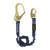 FallTech 82403 ElasTech Shock Absorbing Lanyard, 6 ft Single with Rebar Hook