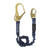 FallTech 82403 ElasTech Shock Absorbing Lanyard, 6 ft Single with Rebar Hook